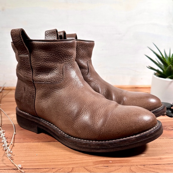 Brunello Cucinelli Leather Ankle Boots Booties Size 39 - Picture 1 of 10